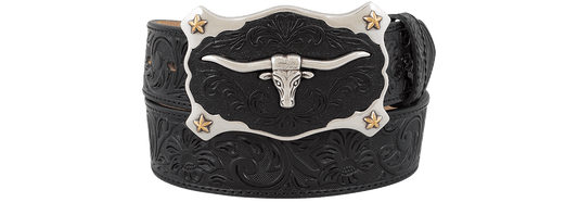 Justin 1.5" Classic Longhorn Belt - Black