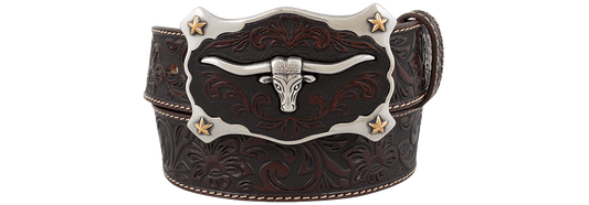 Justin 1.5" Classic Longhorn Belt - Dark Brown