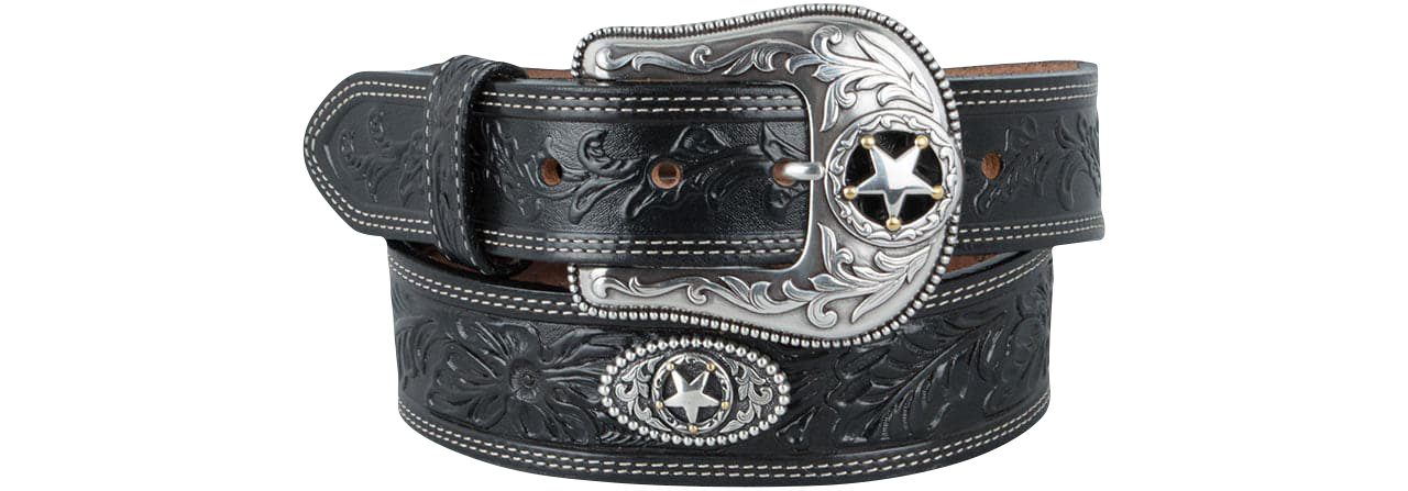 Justin 1.5" Star Ranch Belt - Black