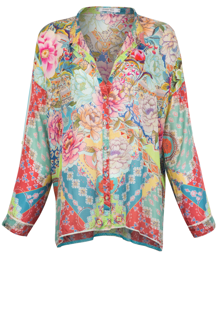 Johnny Was Prisma Selina Button Down Top