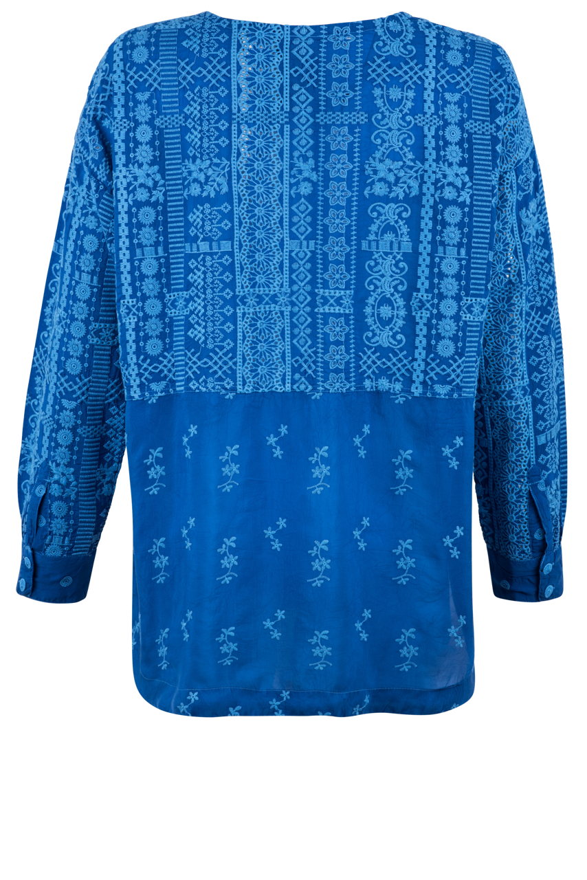Johnny Was Tonal Embroidered Blouse