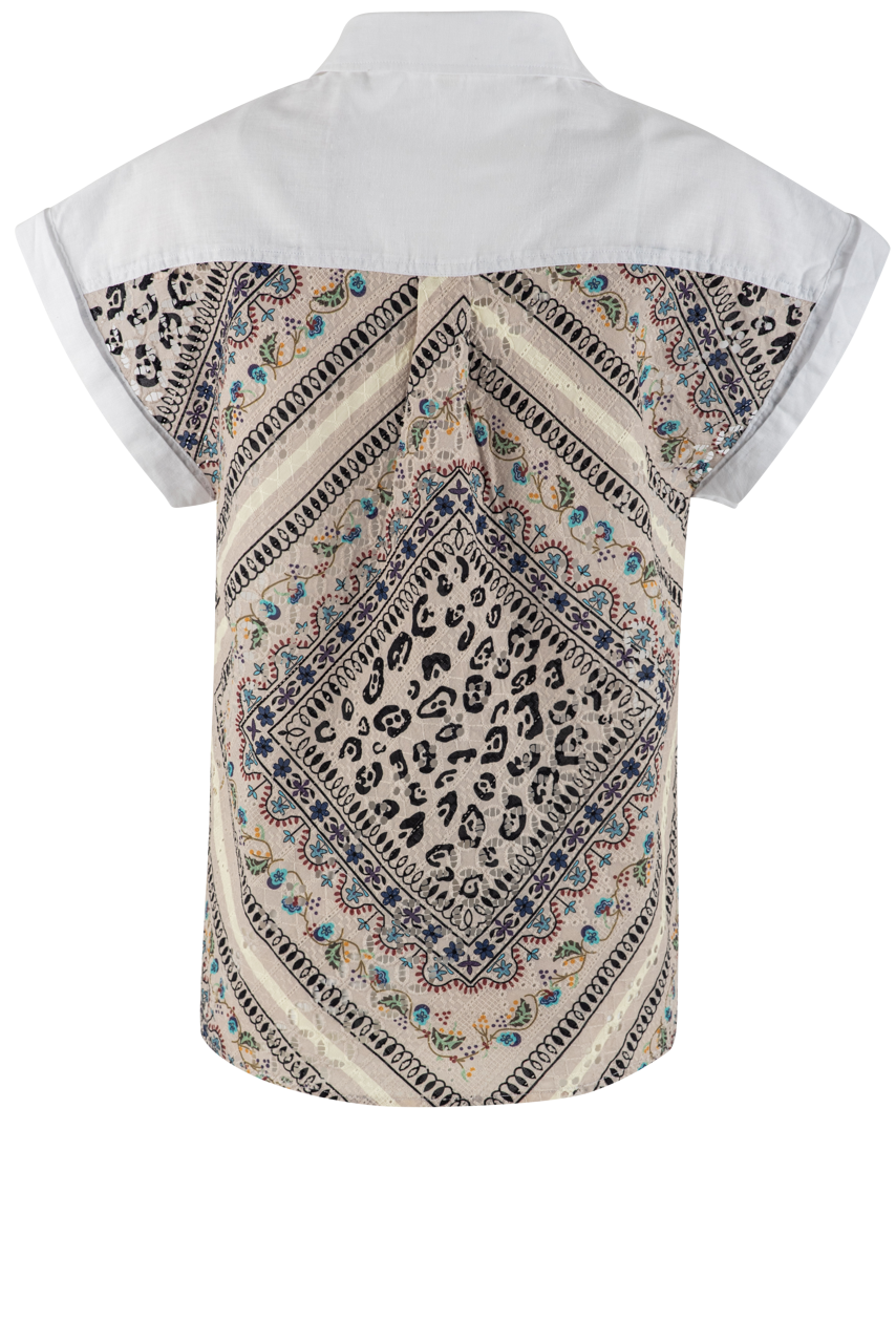 Dylan Multicolor Denim Western Top