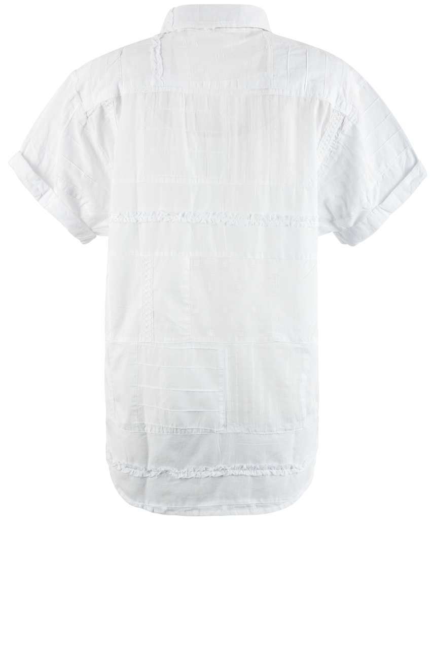 Dylan White Patchwork Button Down-Short