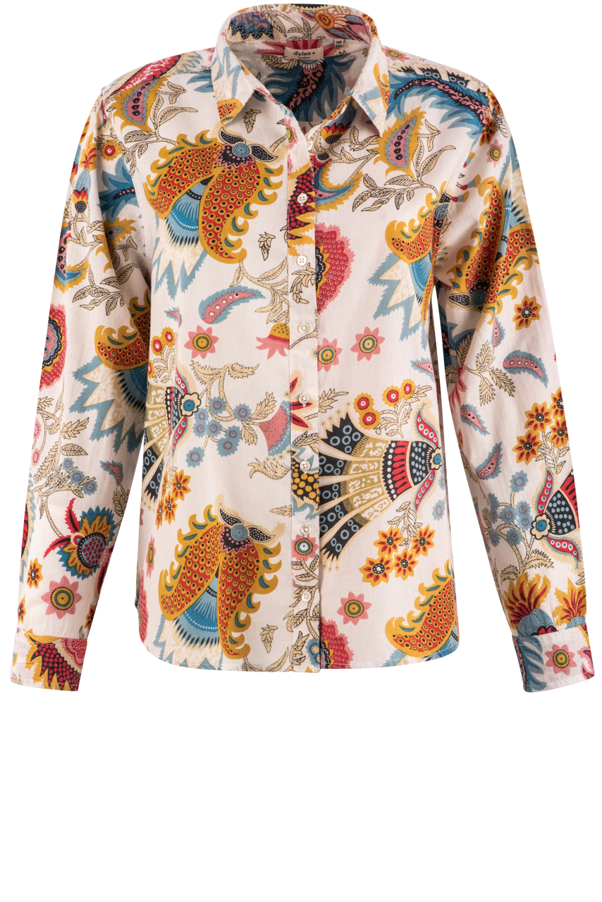 Dylan Washed White Multi Floral Shirt