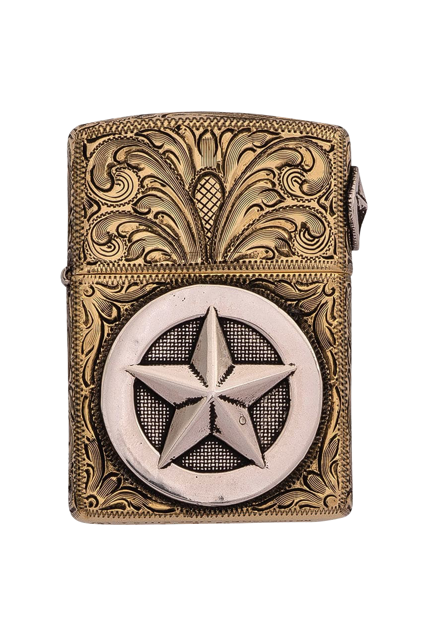 Konflikt nedenunder hinanden Silver King Brass Engraved Star Western Zippo Lighter | Pinto Ranch