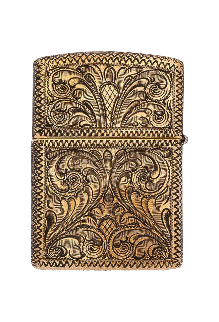 Silver King Brass Engraved Zippo Lighter