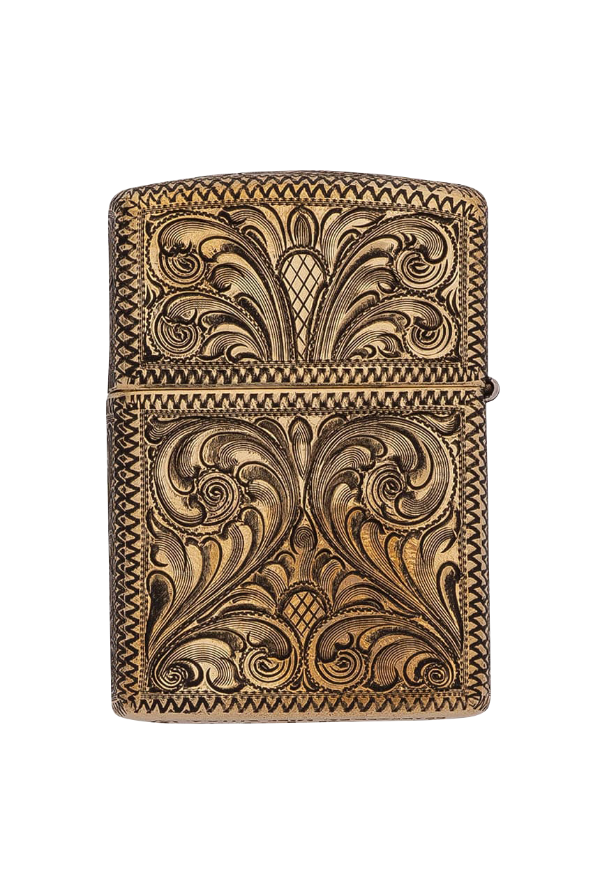 Silver King Brass Engraved Zippo Lighter