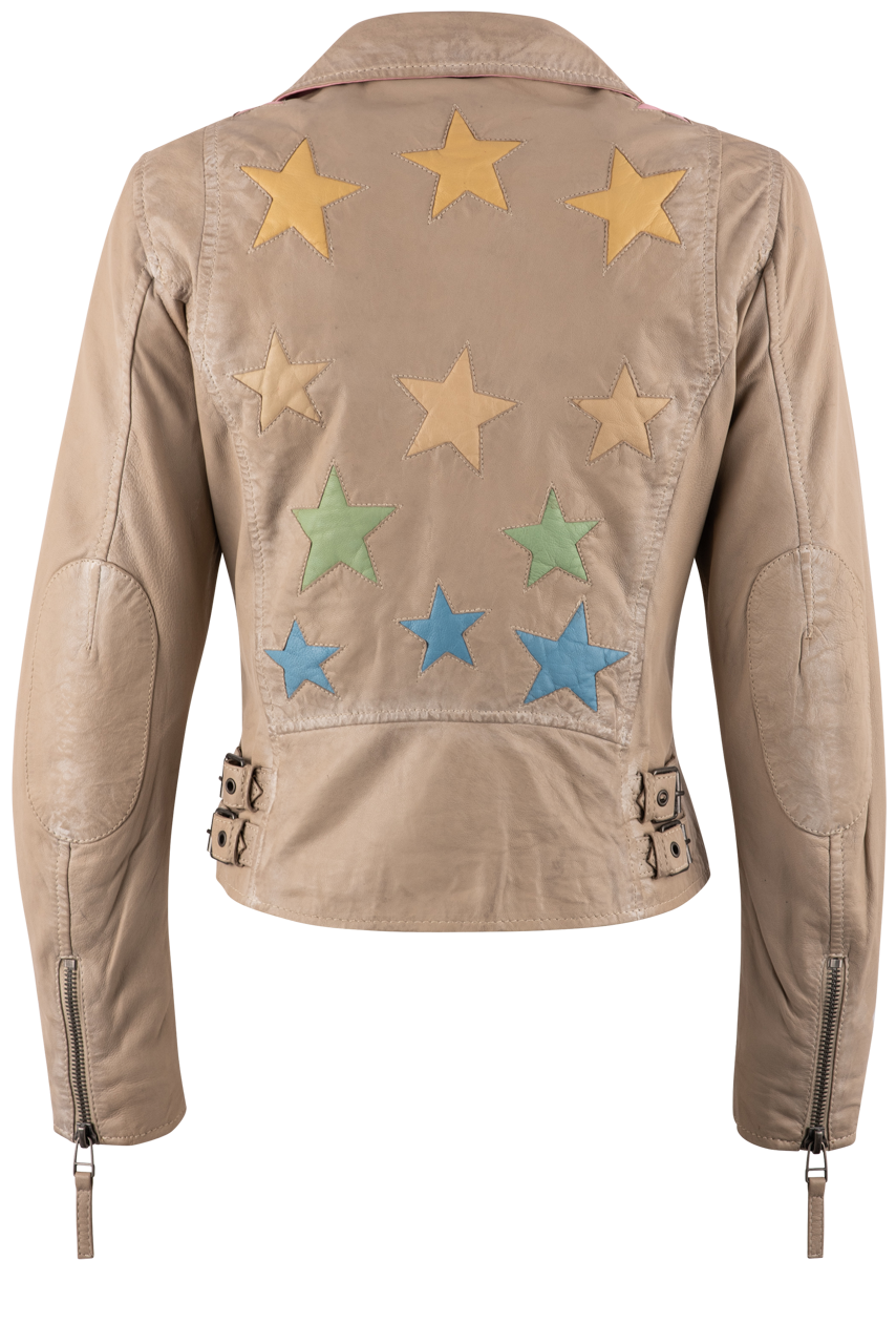 Mauritius Christy Tan Lamb Leather Jacket