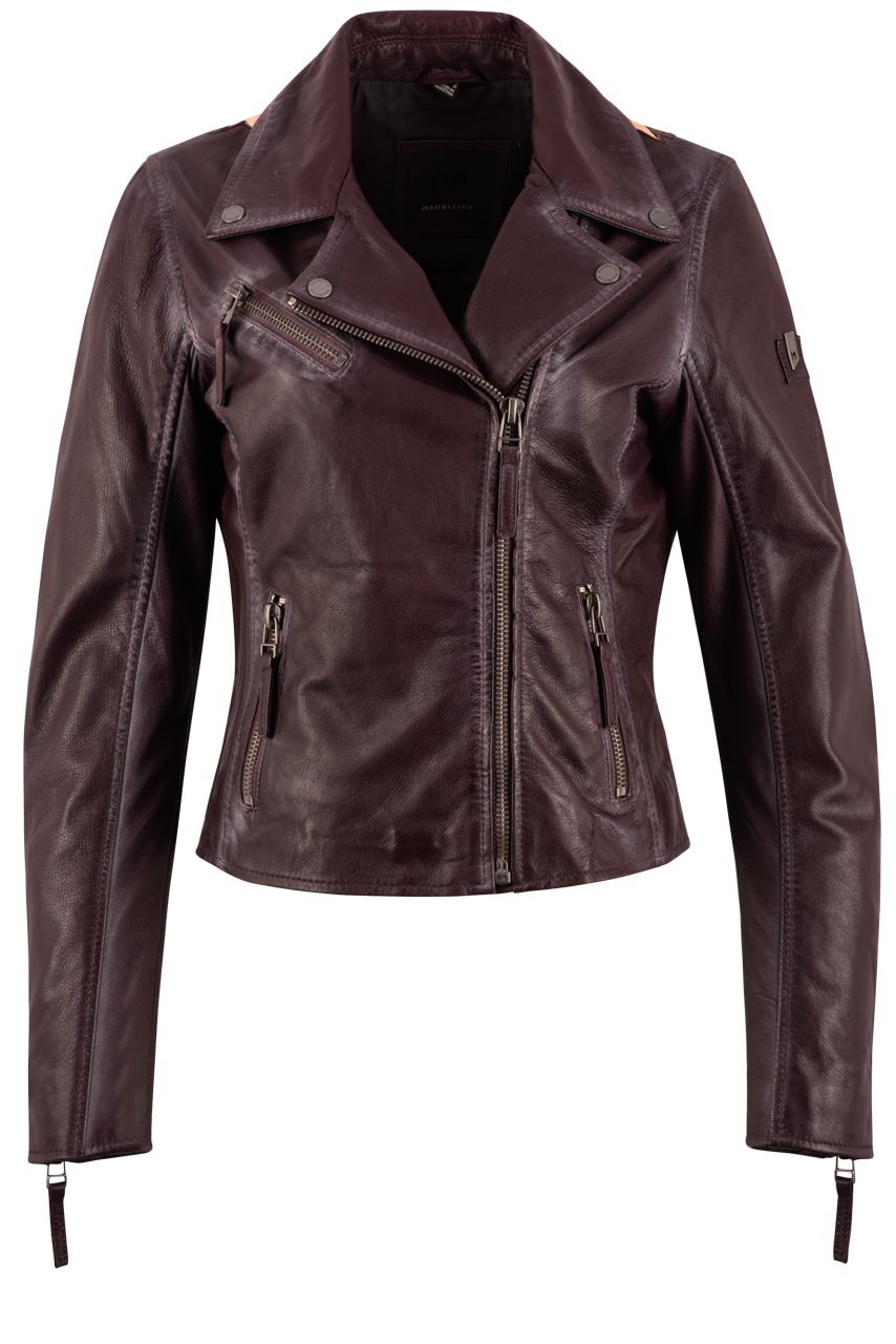 Mauritius Christy Dark Cherry Lamb Leather Jacket