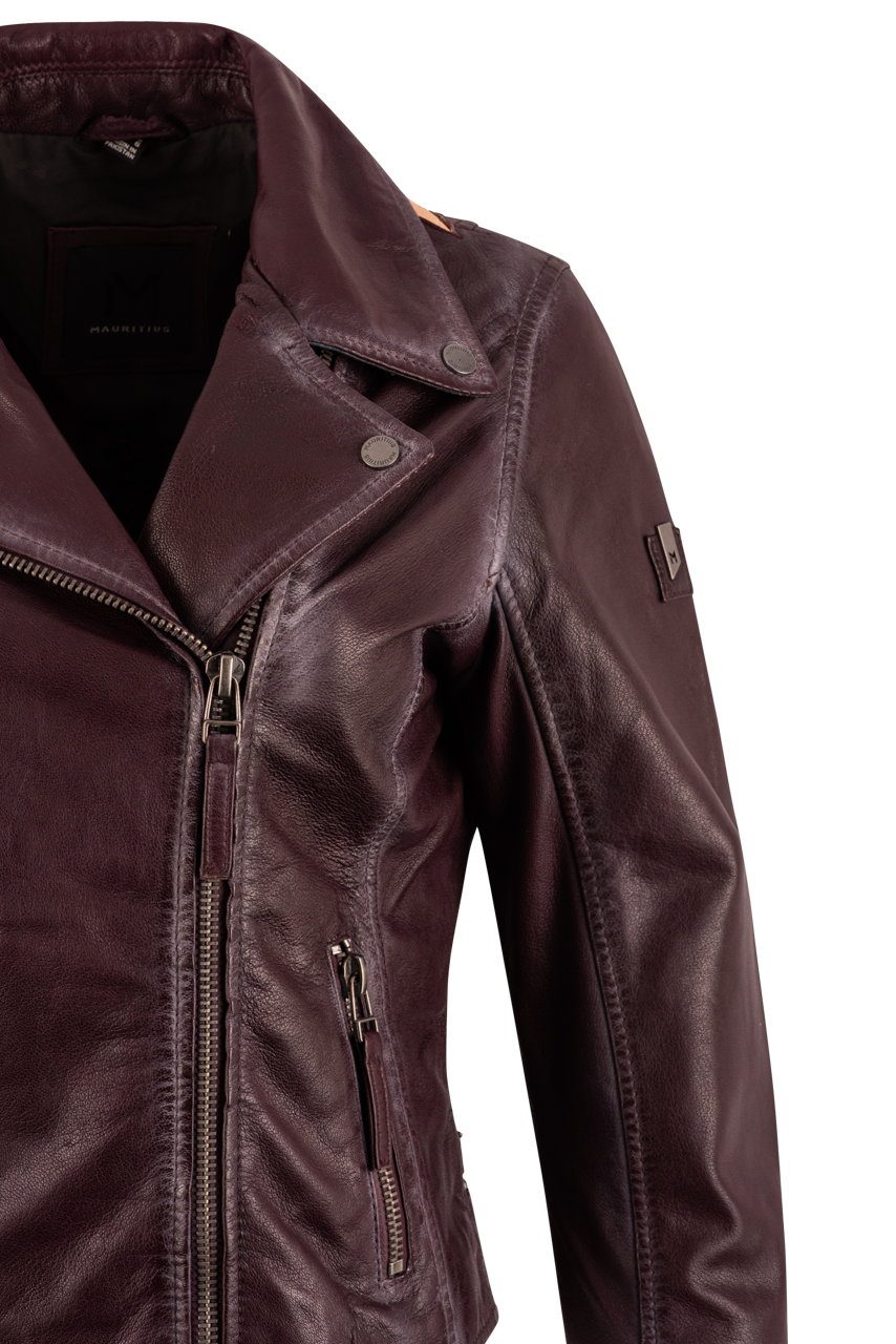 Mauritius Christy Dark Cherry Lamb Leather Jacket