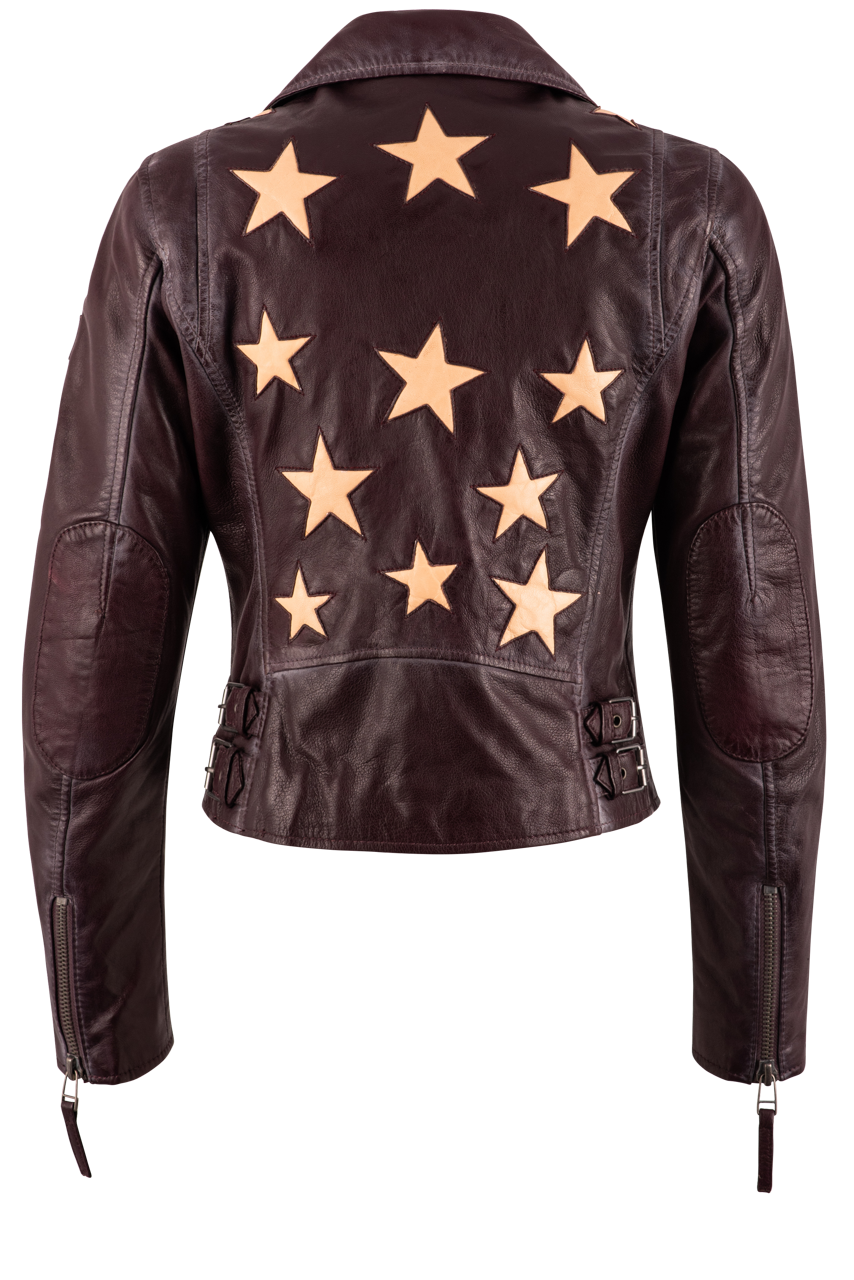 Mauritius Christy Dark Cherry Lamb Leather Jacket