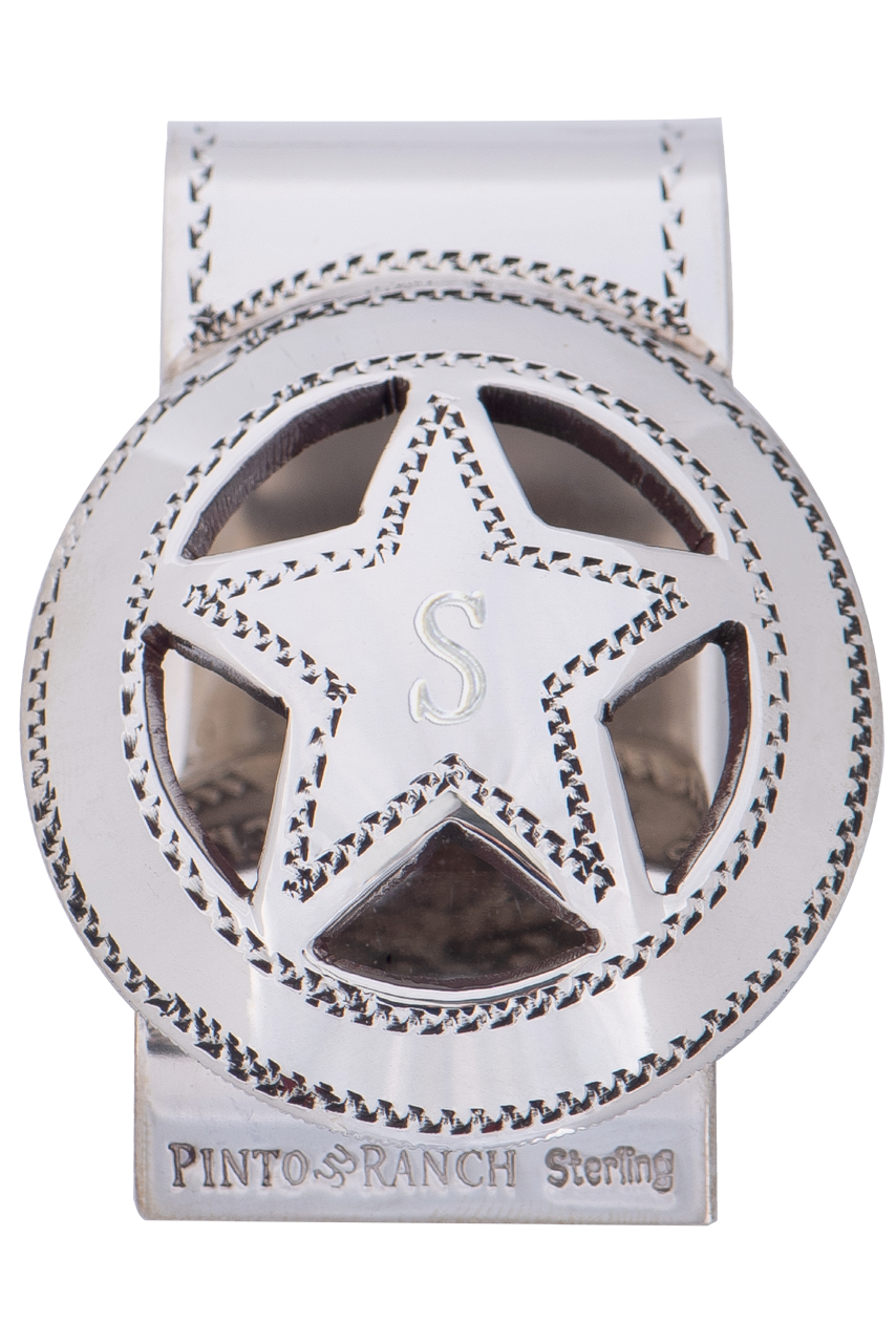Pinto Ranch Cinco Peso Half-Engraved Money Clip