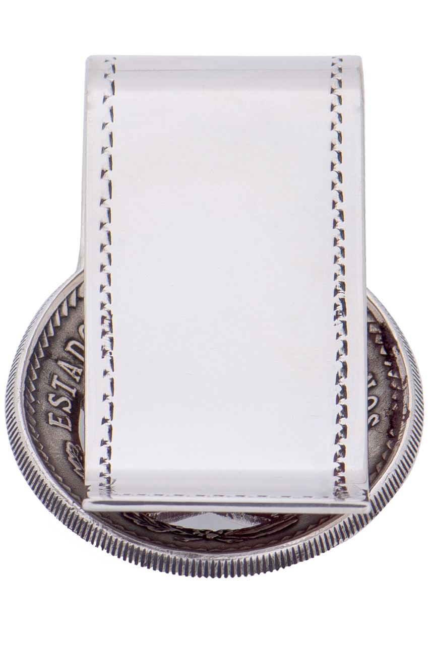 Pinto Ranch Cinco Peso Half-Engraved Money Clip