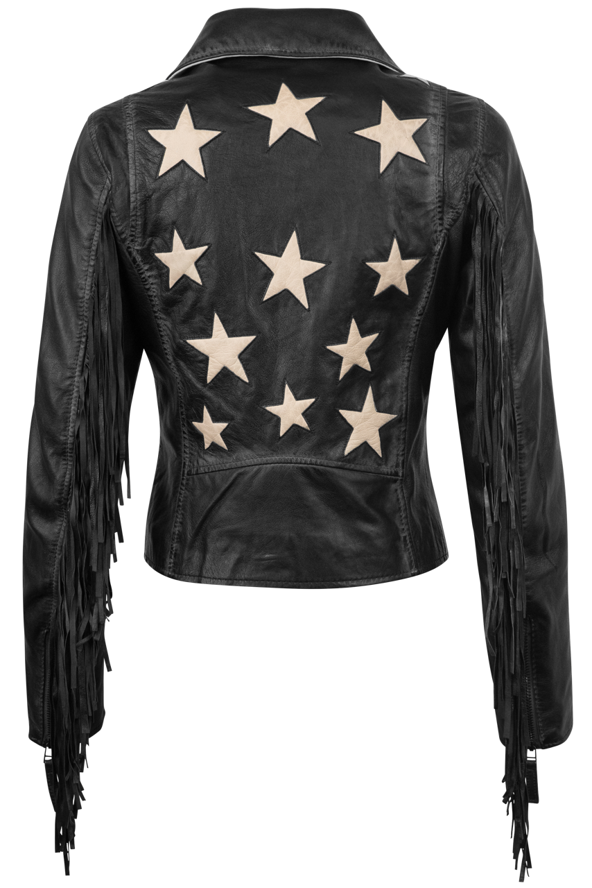 Mauritius Crissy Star & Fringe Lamb Leather Jacket
