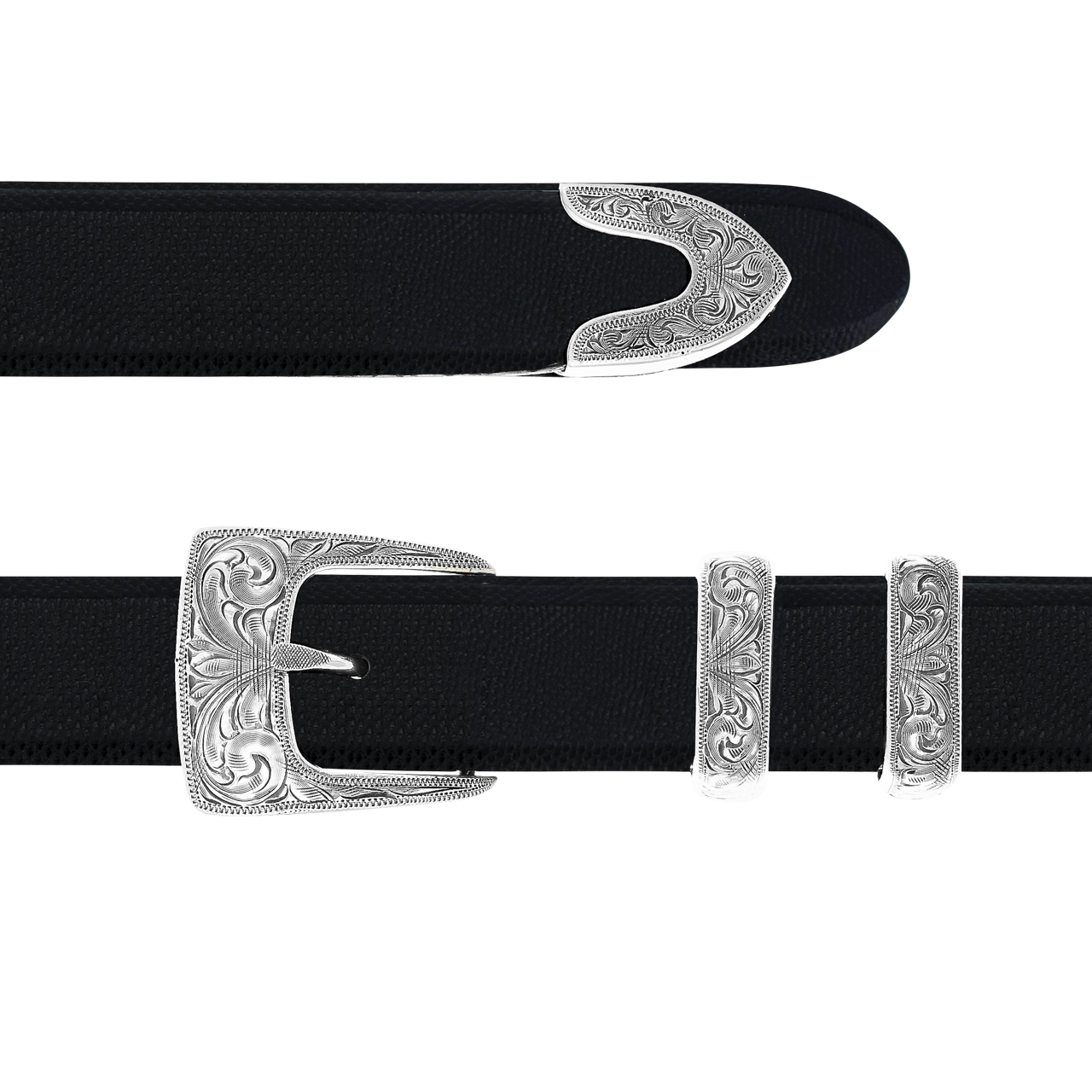 Clint Orms 1" Narrow Engraved Buckle Set