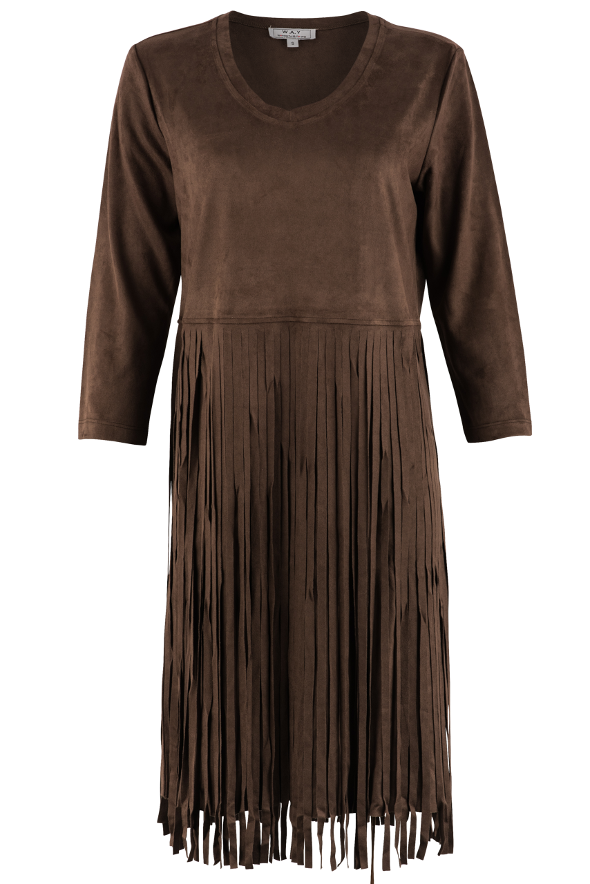 W.A.Y. Faux Suede Fringe Dress
