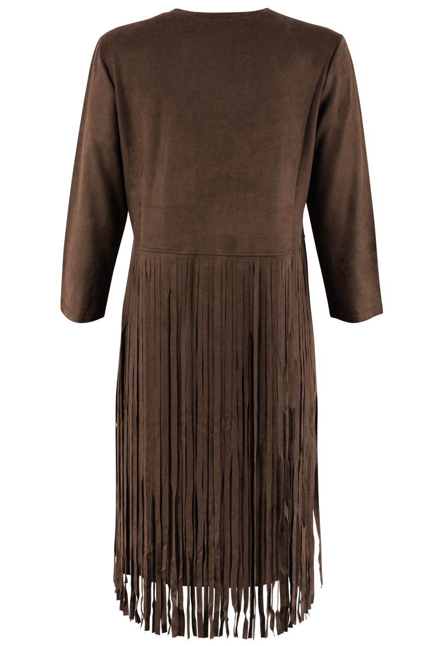 W.A.Y. Faux Suede Fringe Dress