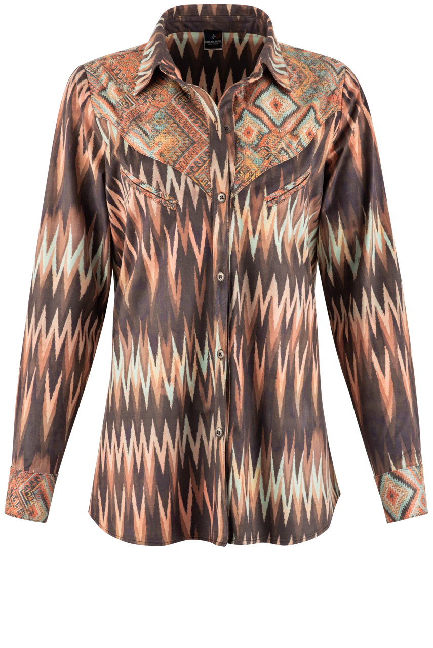 Save the Faith Western Print Shirt