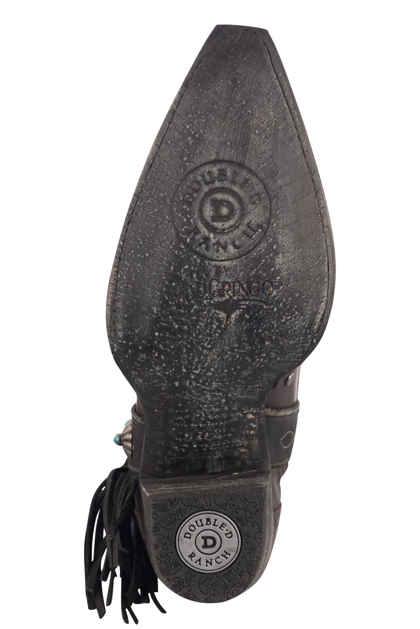 Double D Ranch by Old Gringo Women's Calfskin Apache Kid Cowgirl Boots - Brass