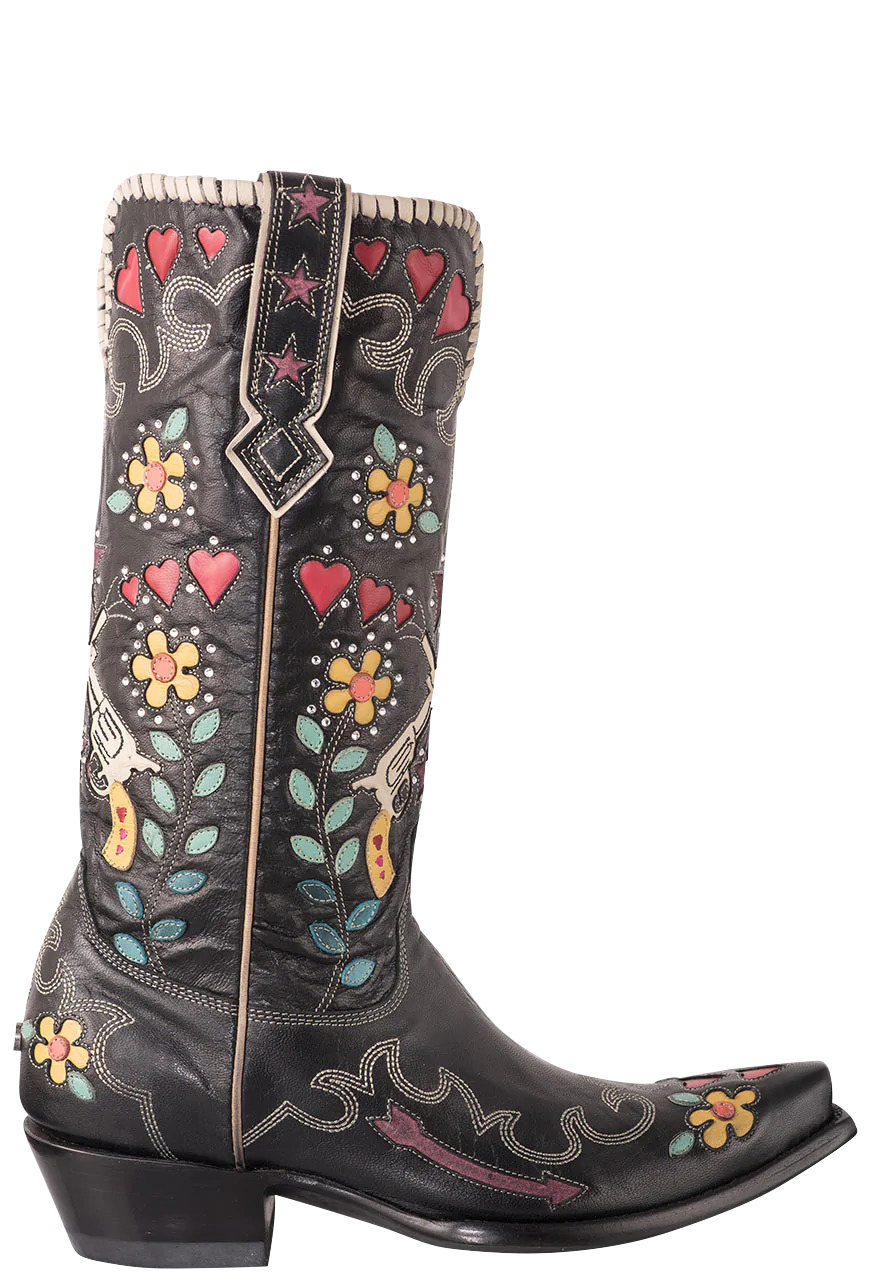 D Ranch by Old Gringo Women's Black Goat Bandit Cowgirl Boots | Pinto