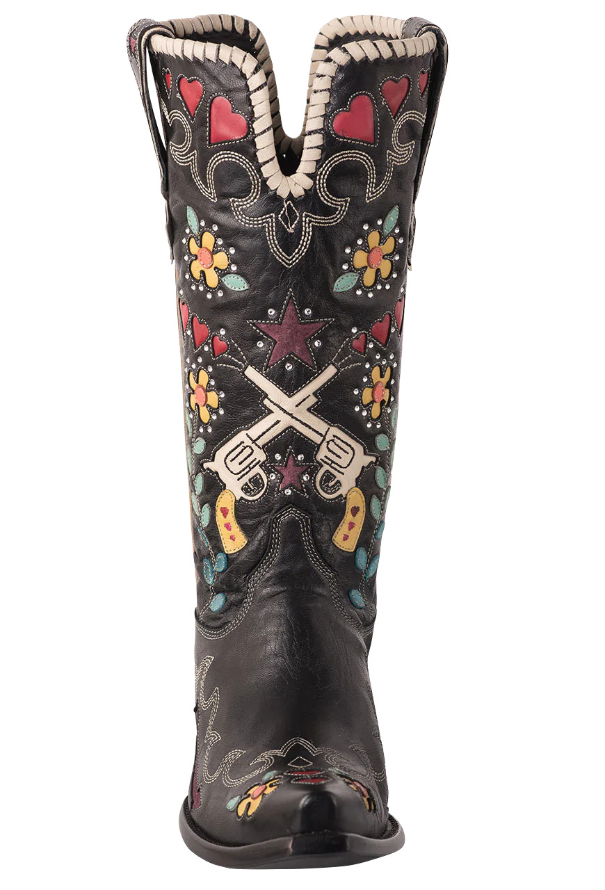 Double D Ranch by Old Gringo Women's Goat Bandit Cowgirl Boots - Black