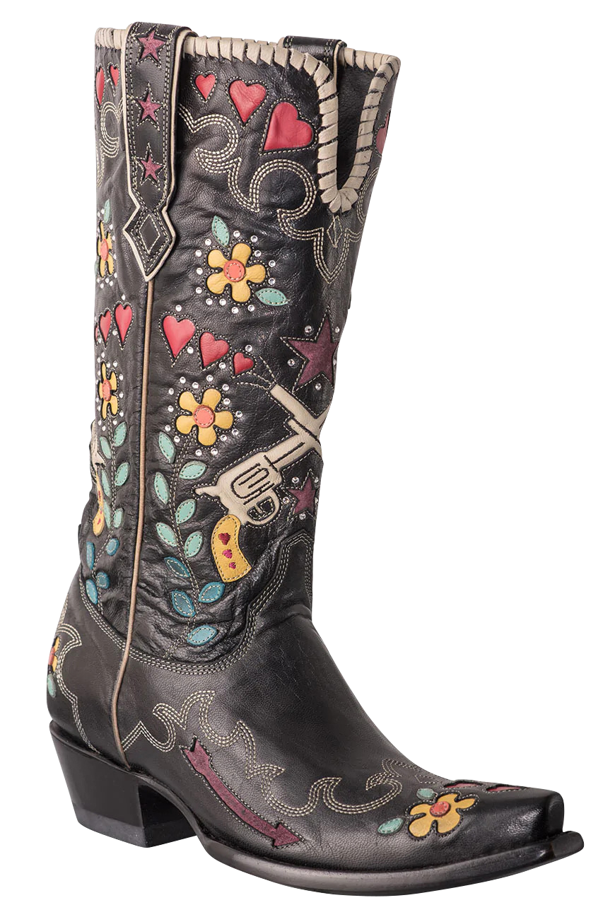 Double D Ranch by Old Gringo Goat Bandit Cowgirl Boots - Black