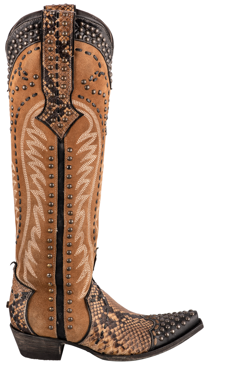 Double D Ranch by Old Gringo Women s Tall Brown Snake Charmer Cowgirl Boots Pinto Ranch