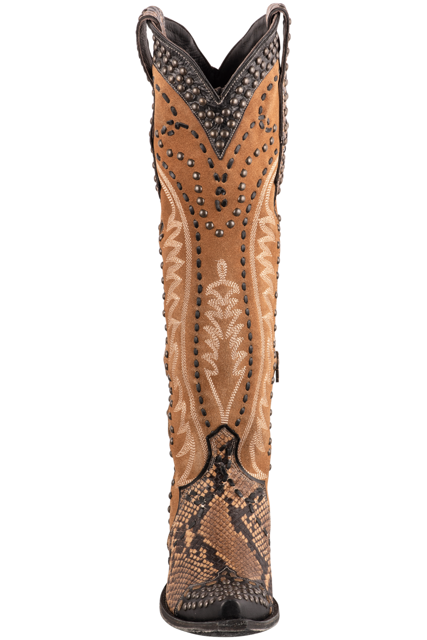 Double D Ranch by Old Gringo Women's Tall Snake Charmer Cowgirl Boots - Brown