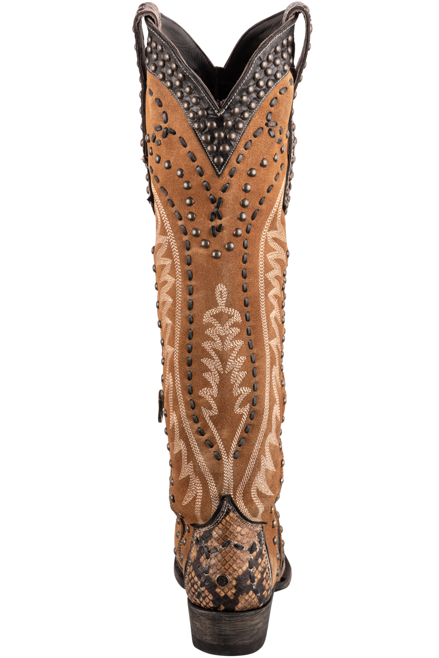 Double D Ranch by Old Gringo Women's Tall Snake Charmer Cowgirl Boots - Brown