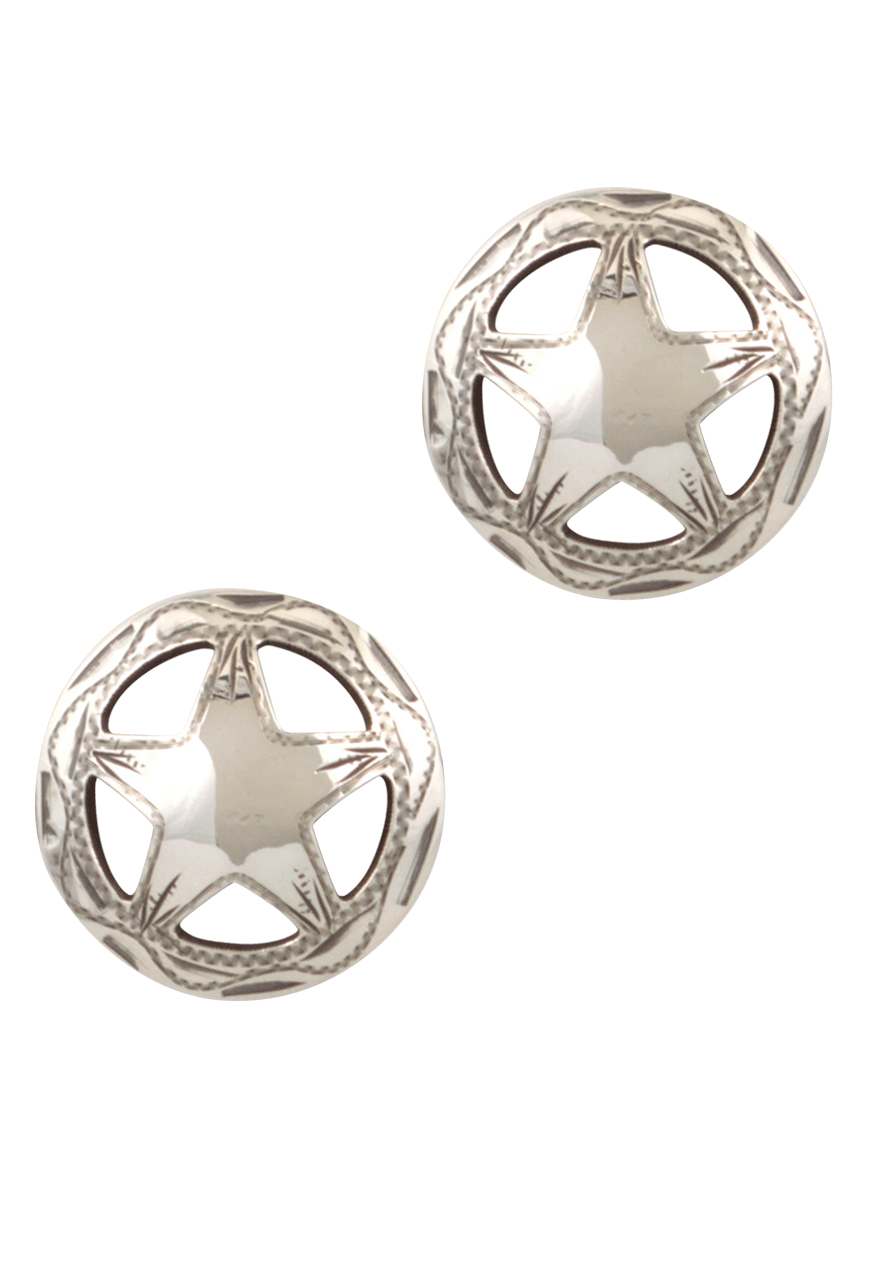 Pinto Ranch Engraved Dime Star Cufflinks