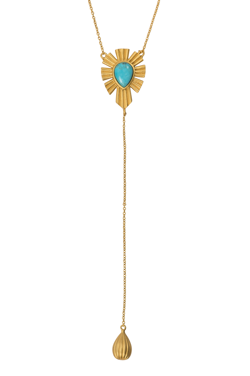 Christina Greene Layered Lariat Turquoise Necklace