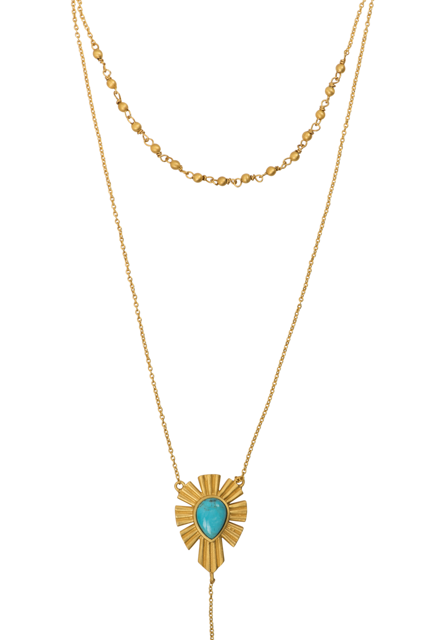 Christina Greene Layered Lariat Turquoise Necklace