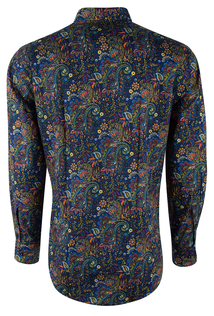 David Smith Australia Navy Paisley Button-Front Shirt