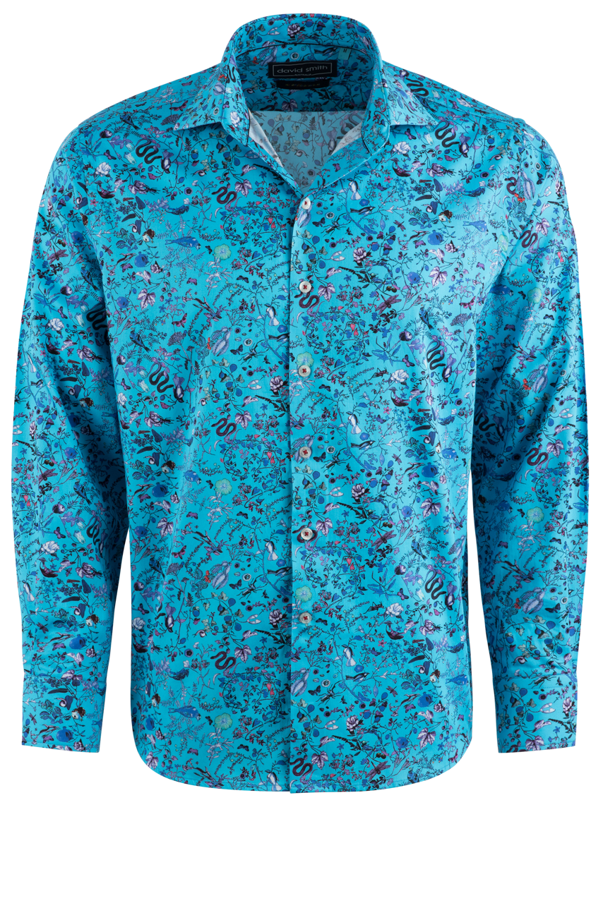 David Smith Australia Blue Lagoon Button-Front Shirt