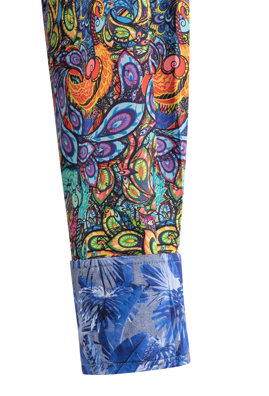 David Smith Australia Peacock Print Button-Front Shirt