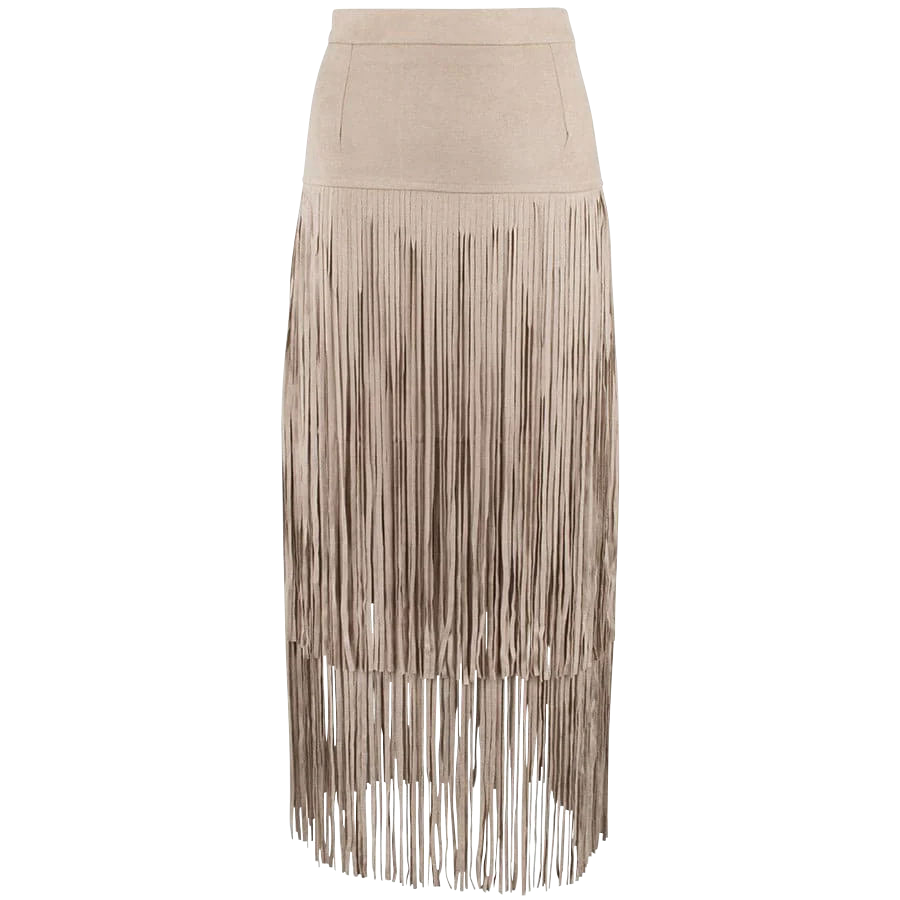 Adore Faux Suede Long Fringe Western Skirt | Pinto Ranch