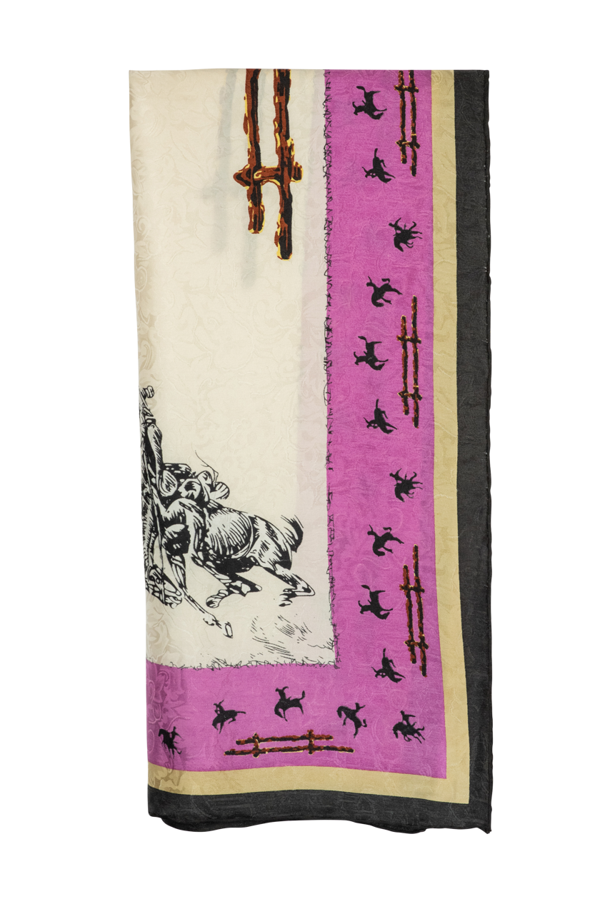 Wyoming Traders Ivory Fences Silk Scarf