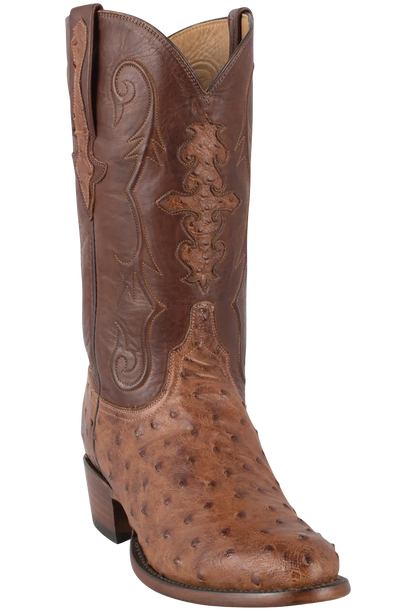 Lucchese Men's Full Quill Ostrich Cowboy Boots - Barnwood