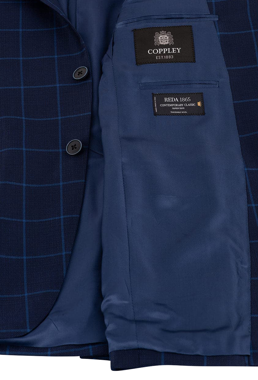 Coppley Blue & Navy Windowpane Sport Coat