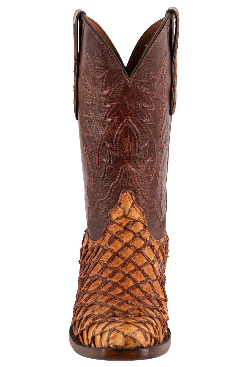 Black Jack Men's Exclusive Pirarucu Cowboy Boots - Ginger Chestnut