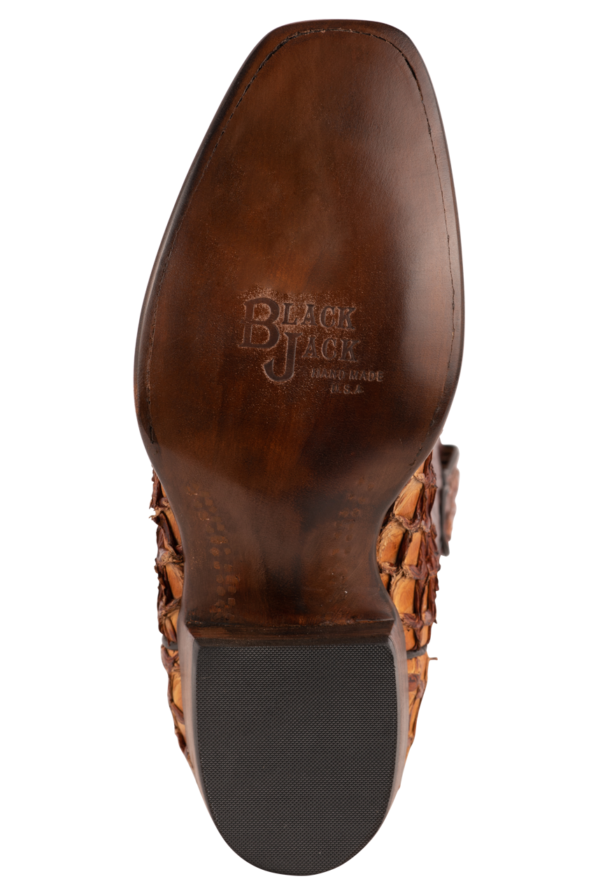 Black Jack Men's Exclusive Pirarucu Cowboy Boots - Ginger Chestnut