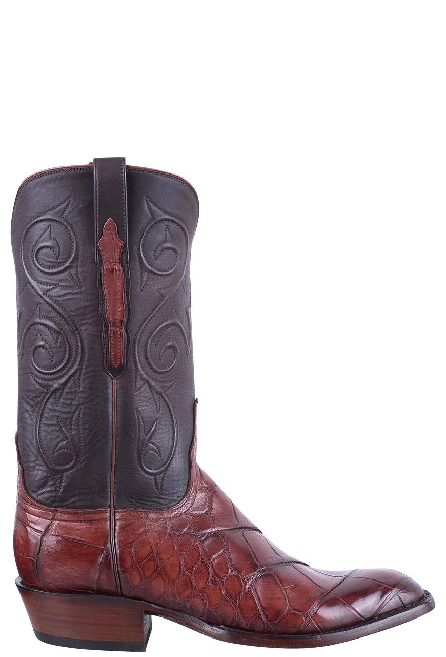 Lucchese Men s Antique Italian Red Giant Gator Cowboy Boots