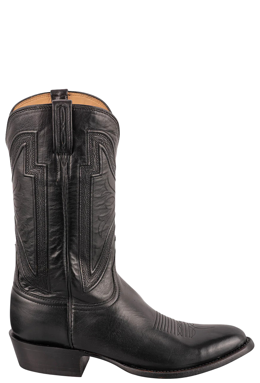 Lucchese Baby Buffalo Collins Cowboy Boots Black