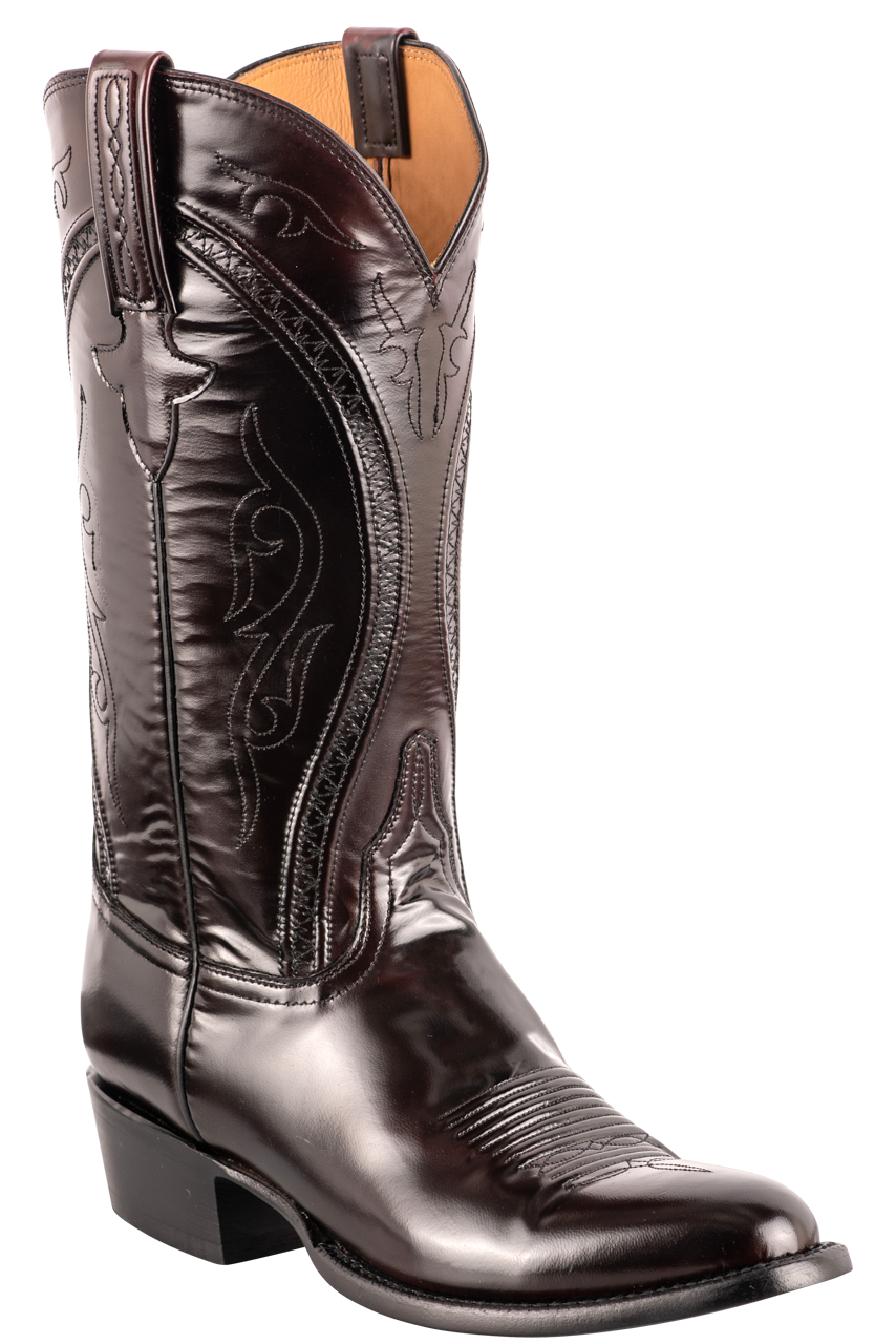 Lucchese Men's Goat Gavin Cowboy Boots - Black Cherry