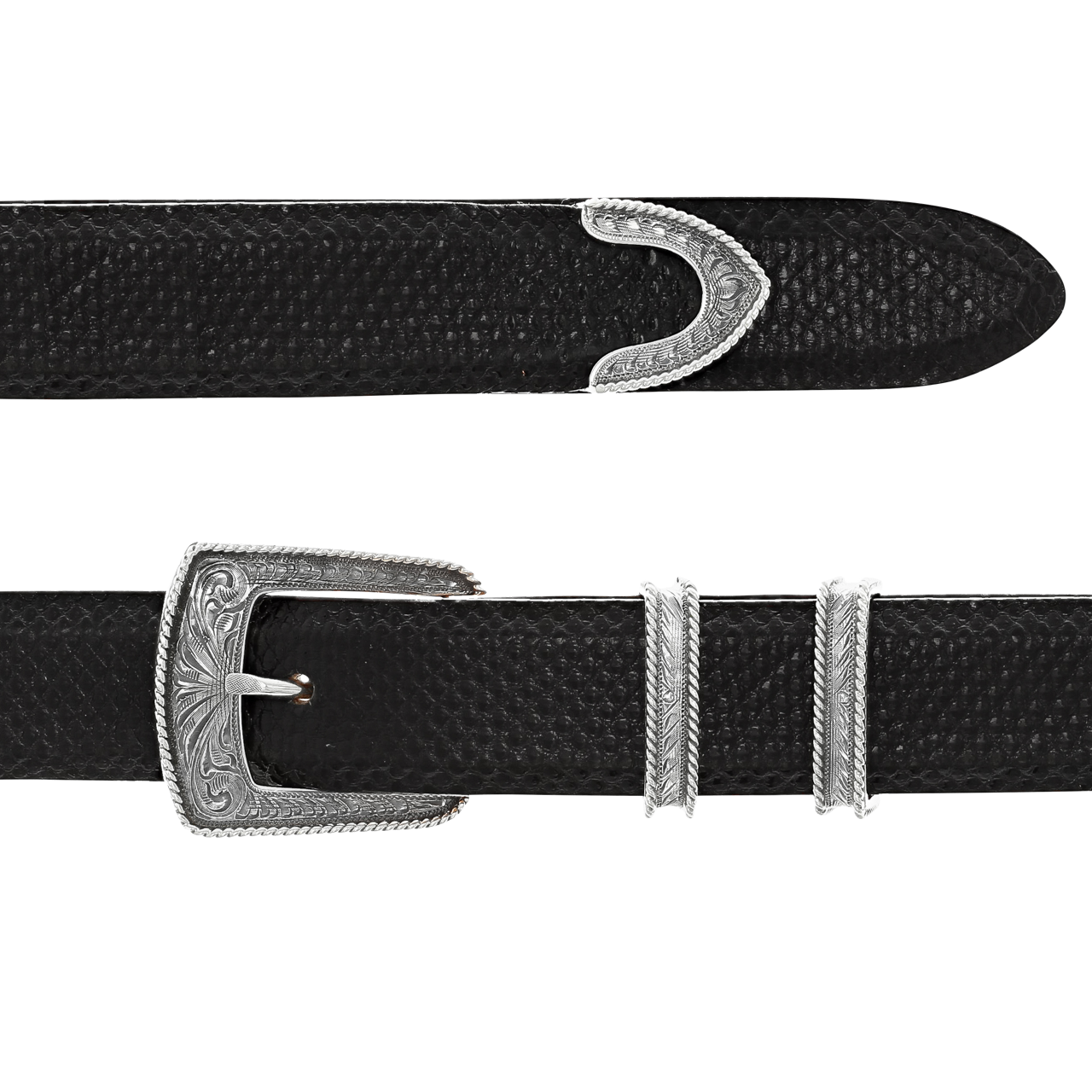 Clint Orms 1" Sterling Silver Buckle Set