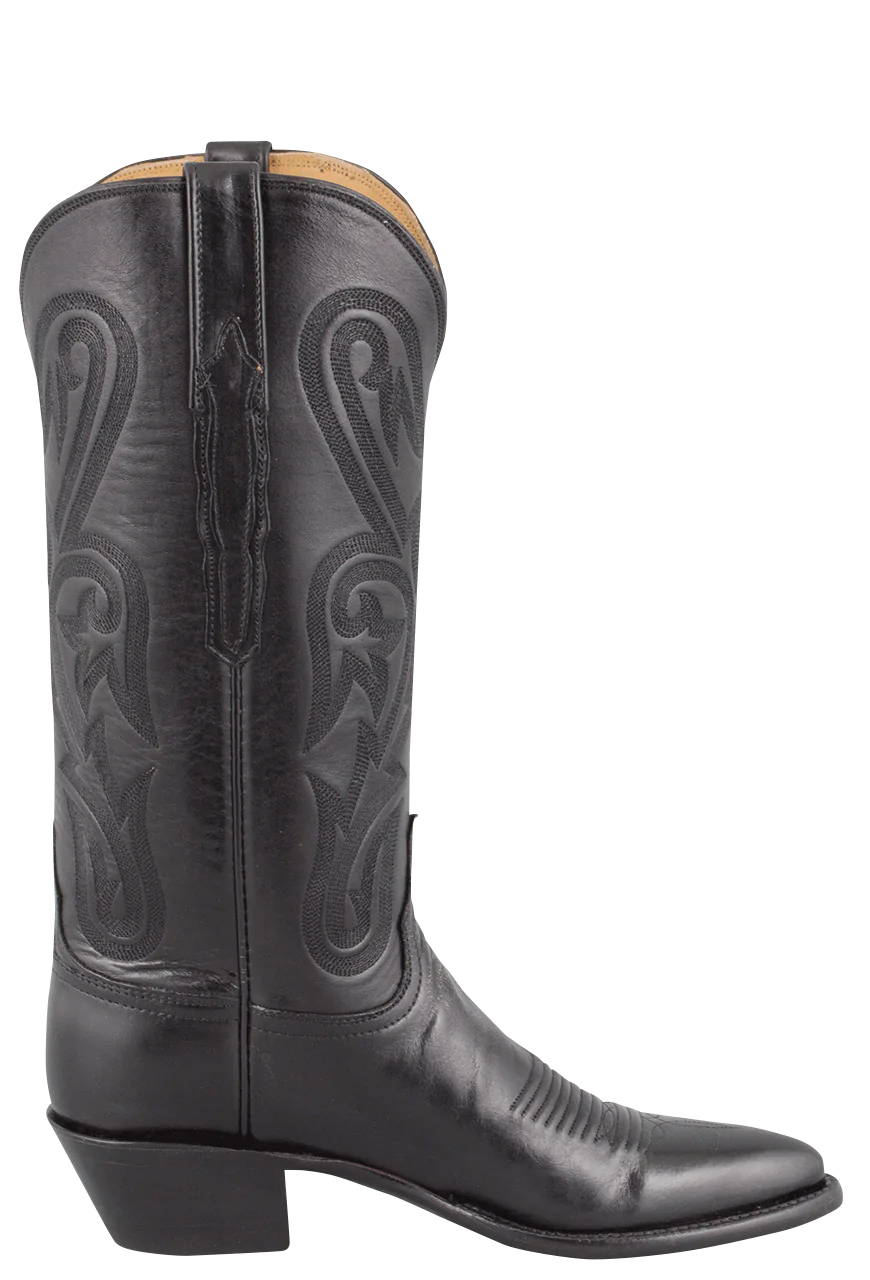 Lucchese Women's Calf Ranch Hand Cowgirl Boots - Black