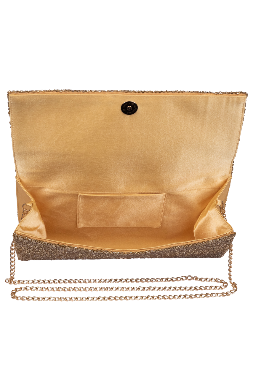 Christina Greene Houston Rodeo Beaded Clutch Bag - Gold