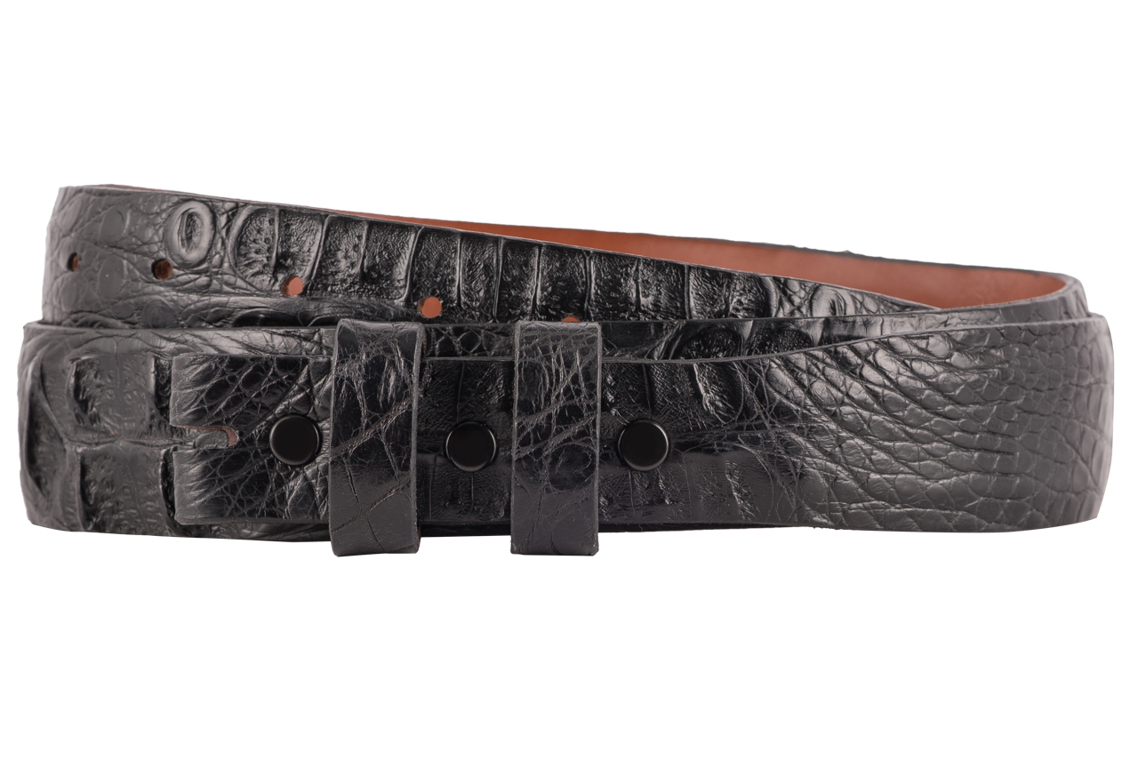 Chacon 1.25" Hornback Crocodile Tapered Belt Strap