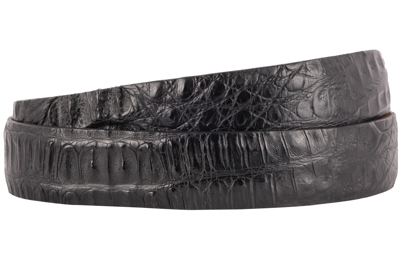 Chacon 1.25" Hornback Crocodile Tapered Belt Strap