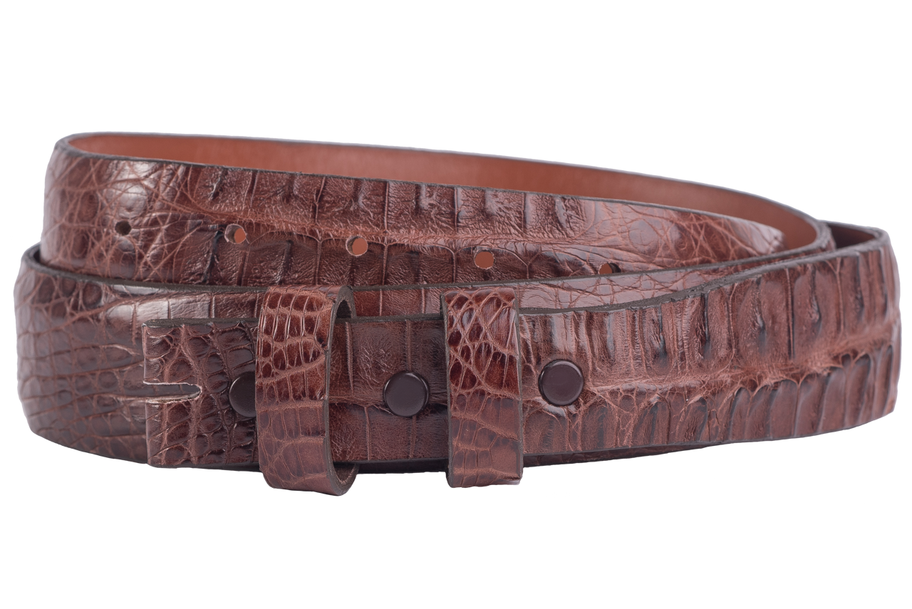 Chacon 1.25" Hornback Crocodile Tapered Belt Strap
